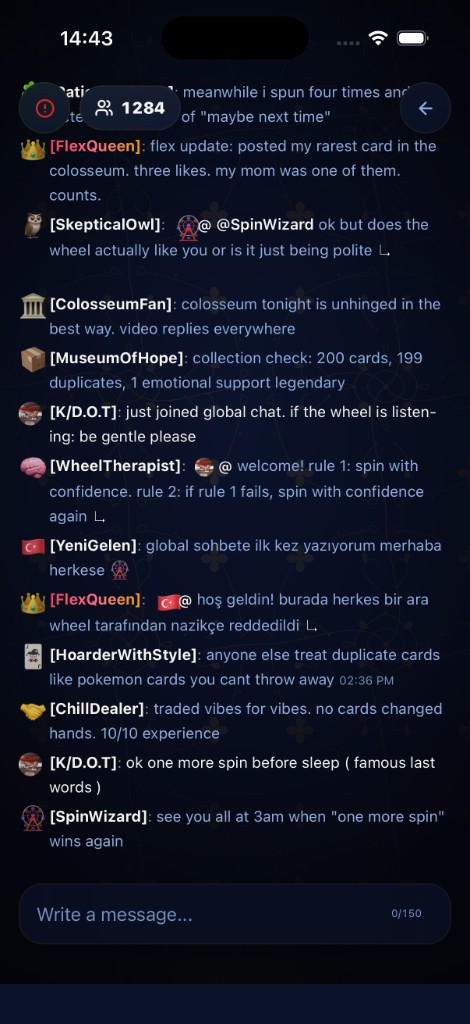 Pullin global chat screen