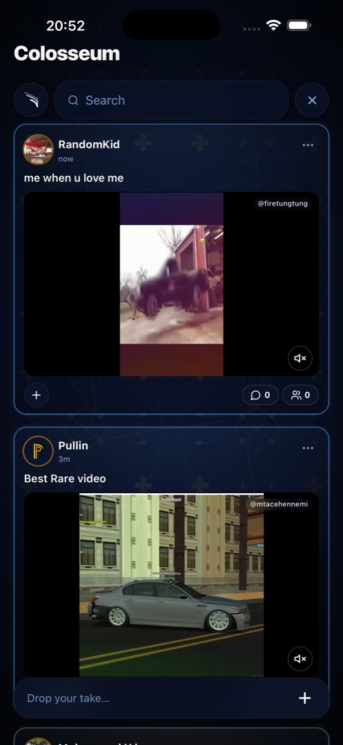 Flex in the Colosseum screen